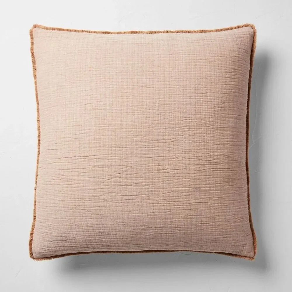 Open Box - Casaluna - Chambray Cotton Decorative Pillow 26x26 F Brown - Picture 1 of 4